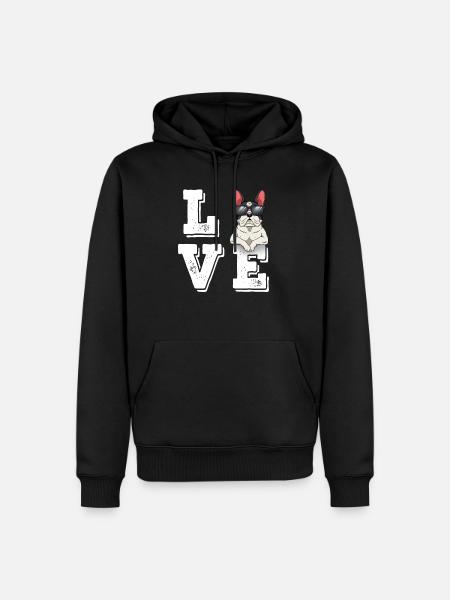 Love French Bulldog - Men’s Premium Organic Hoodie - black
