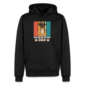 Papa dogue allemand - Sweat à capuche Premium bio Homme - noir - Devant - Nico (187cm)