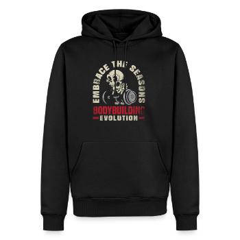 Embrassez l’évolution de la musculation des saisons - Sweat à capuche Premium bio Homme - noir - Devant - Nico (187cm)