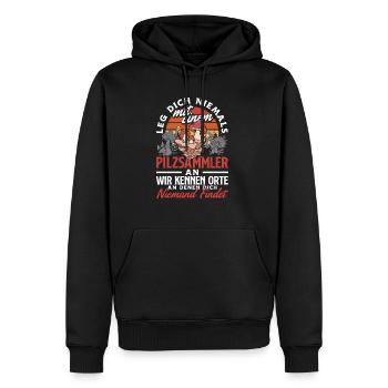 Pilzsammler Pilze sammeln Schwammerlsuche - Männer Premium Bio Hoodie - Schwarz - Vorne - Nico (187cm)