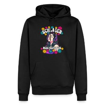 Schlager - Männer Premium Bio Hoodie - Schwarz - Vorne - Nico (187cm)