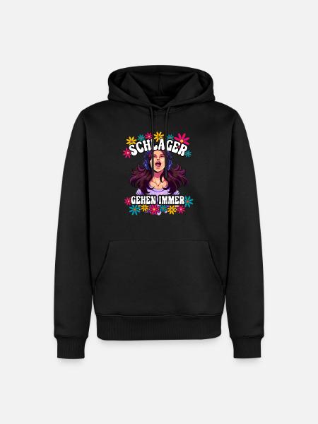 Schlager Gehen Immer - Männer Premium Bio Hoodie - Schwarz