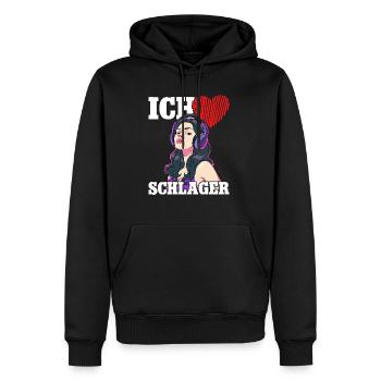 Ich Liebe Schlager - Männer Premium Bio Hoodie - Schwarz - Vorne - Nico (187cm)
