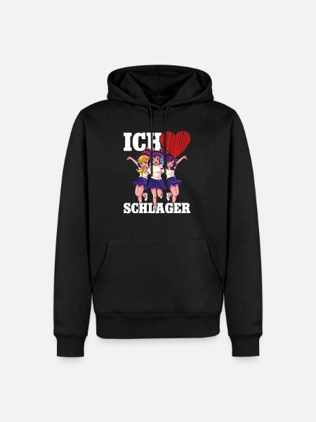 Ich Liebe Schlager - Männer Premium Bio Hoodie - Schwarz