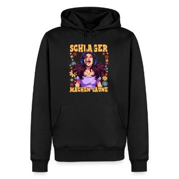 Schlager - Männer Premium Bio Hoodie - Schwarz - Vorne - Nico (187cm)
