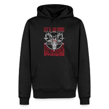 Occult - Männer Premium Bio Hoodie - Schwarz - Vorne - Nico (187cm)