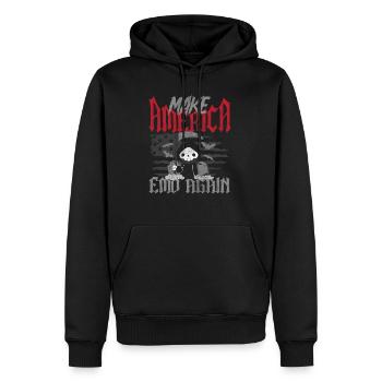 Emoticon Make America Emo Again Emocore Aesthetic - Männer Premium Bio Hoodie - Schwarz - Vorne - Nico (187cm)