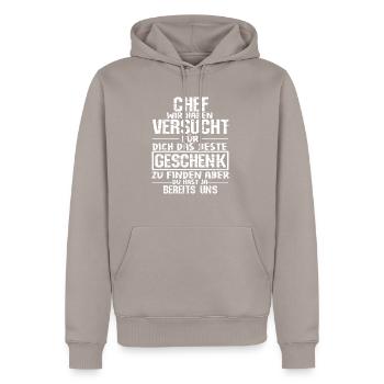 Bester Chef Der Welt Arbeitgeber Arbeit Geschenk B - Männer Premium Bio Hoodie - Taupe - Vorne - Nico (187cm)