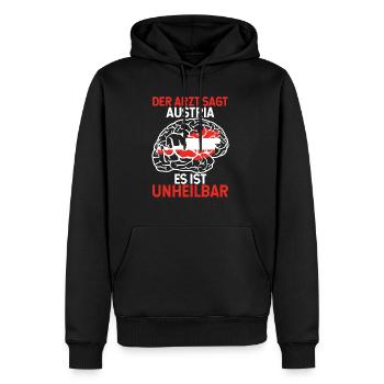 Der Arzt Sagt Austria Es Ist Unheilbar Österreich - Männer Premium Bio Hoodie - Schwarz - Vorne - Nico (187cm)