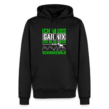 Ich Muss Gar Nix Ich Muss Nur In Den Schwarzwald G - Männer Premium Bio Hoodie - Schwarz - Vorne - Nico (187cm)
