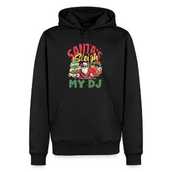 Le traîneau du Père Noël, mon DJ Xmas Hip Hop Rapper - Sweat à capuche Premium bio Homme - noir - Devant - Nico (187cm)