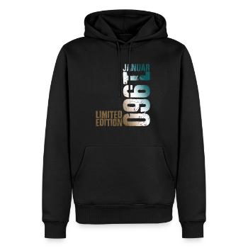 Edition limitée Janvier 1960 Année du cadeau de naissance 1 - Sweat à capuche Premium bio Homme - noir - Devant - Nico (187cm)