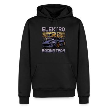 Lustiger Elektrofahrzeug-Witz Elektro Racing Team - Männer Premium Bio Hoodie - Schwarz - Vorne - Nico (187cm)