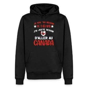J'ai juste besoin d'aller au canada cadeau voyage - Sweat à capuche Premium bio Homme - noir - Devant - Nico (187cm)