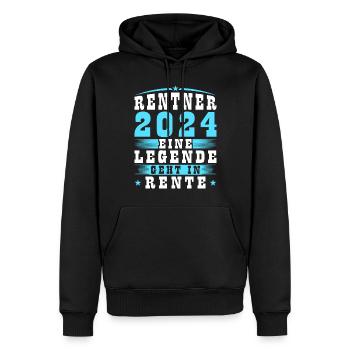 Rentner 2024 Eine Legende Geht In Rente - Männer Premium Bio Hoodie - Schwarz - Vorne - Nico (187cm)