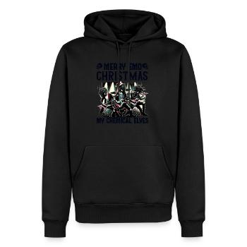 Joyeux Emo Noël Mes Elfes Chimiques Emocore - Sweat à capuche Premium bio Homme - noir - Devant - Nico (187cm)