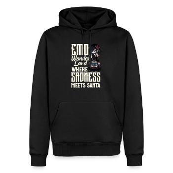 Emo Wonderland Where Sadness Meets Santa Emocore - Männer Premium Bio Hoodie - Schwarz - Vorne - Nico (187cm)