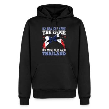Thailand - Männer Premium Bio Hoodie - Schwarz - Vorne - Nico (187cm)