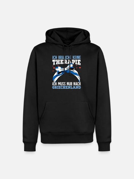 Griechenland - Männer Premium Bio Hoodie - Schwarz