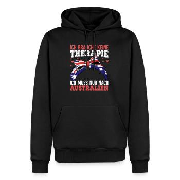 Australien - Männer Premium Bio Hoodie - Schwarz - Vorne - Nico (187cm)