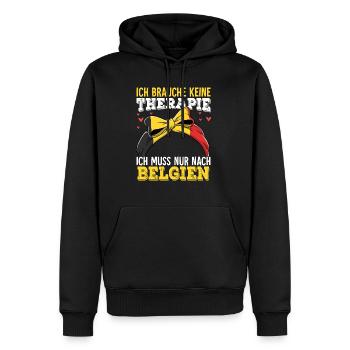 Belgien - Männer Premium Bio Hoodie - Schwarz - Vorne - Nico (187cm)