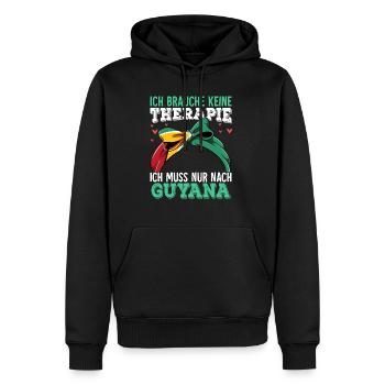 Guyana - Männer Premium Bio Hoodie - Schwarz - Vorne - Nico (187cm)
