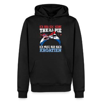 Kroatien - Männer Premium Bio Hoodie - Schwarz - Vorne - Nico (187cm)