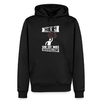 Strich Figur Gehirn Runtergefallen Dummkopf Lustig - Männer Premium Bio Hoodie - Schwarz - Vorne - Nico (187cm)