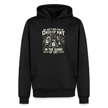 6yr BDay Funny Gamer 6 Level 6 Year Old Birthday - Men’s Premium Organic Hoodie - black - Front - Nico (187cm)