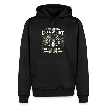 8yr BDay Funny Gamer 8 Level 8 Year Old Birthday - Men’s Premium Organic Hoodie - black - Front - Nico (187cm)