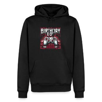 Funny Gamer Birthday Boy Il est temps de passer au niveau supérieur - Sweat à capuche Premium bio Homme - noir - Devant - Nico (187cm)