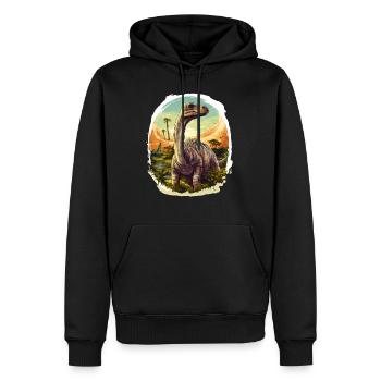Brontosaurus - Bronto V3 - Männer Premium Bio Hoodie - Schwarz - Vorne - Nico (187cm)