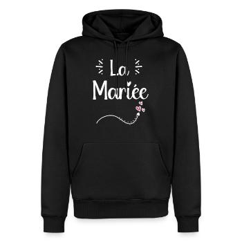 La mariée cadeau EVJF original témoins mariage - Sweat à capuche Premium bio Homme - noir - Devant - Nico (187cm)