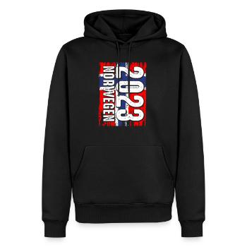 Urlaub Norwegen 2023 Angelteam Angelausflug Natur - Männer Premium Bio Hoodie - Schwarz - Vorne - Nico (187cm)