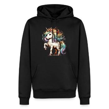Das tollste Einhorn der Welt | Regenbogen-Einhorn - Männer Premium Bio Hoodie - Schwarz - Vorne - Nico (187cm)