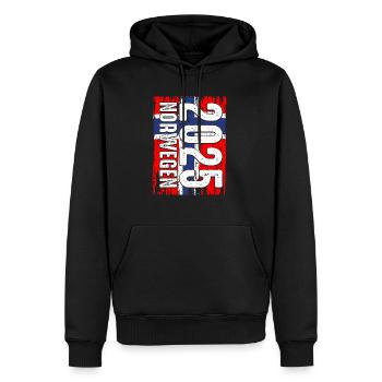 Urlaub Norwegen 2025 Angelteam Angelausflug Natur - Männer Premium Bio Hoodie - Schwarz - Vorne - Nico (187cm)