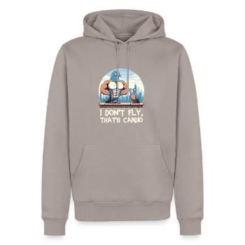 Pigeon Workout Bodybuilding Fitness Gym Muscle - Männer Premium Bio Hoodie - Taupe - Vorne - Nico (187cm)
