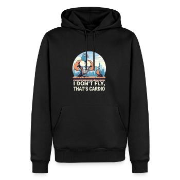 Pigeon Workout Bodybuilding Fitness Gym Muscle - Männer Premium Bio Hoodie - Schwarz - Vorne - Nico (187cm)
