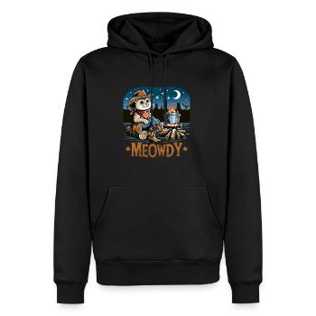 Meowdy Country Cowboy Vintage Western Cat - Männer Premium Bio Hoodie - Schwarz - Vorne - Nico (187cm)