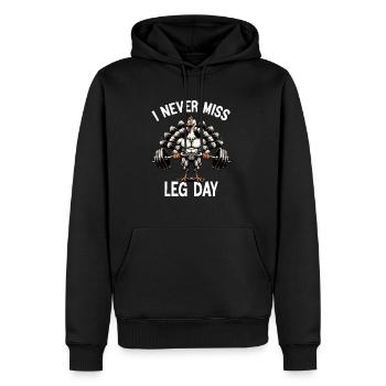 I Never Miss Leg Day Turkey Squat Thanksgiving - Männer Premium Bio Hoodie - Schwarz - Vorne - Nico (187cm)