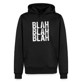 bla bla bla disant drôle drôle laber pas sta - Sweat à capuche Premium bio Homme - noir - Devant - Nico (187cm)