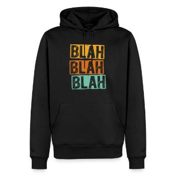 bla bla bla disant drôle drôle laber pas sta - Sweat à capuche Premium bio Homme - noir - Devant - Nico (187cm)