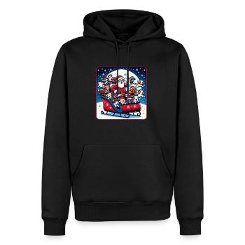 Des chiens pour tous Des chiens festifs pour tous - Sweat à capuche Premium bio Homme - noir - Devant - Nico (187cm)