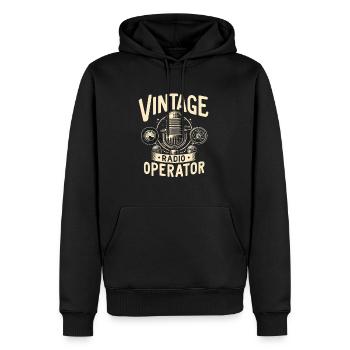 Retro Radio Operator Microphone Graphic - Männer Premium Bio Hoodie - Schwarz - Vorne - Nico (187cm)