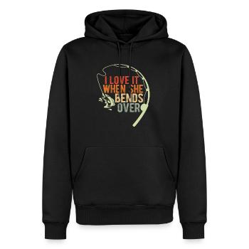 I Love It When She Bends Over! Fischer Natur Angel - Männer Premium Bio Hoodie - Schwarz - Vorne - Nico (187cm)