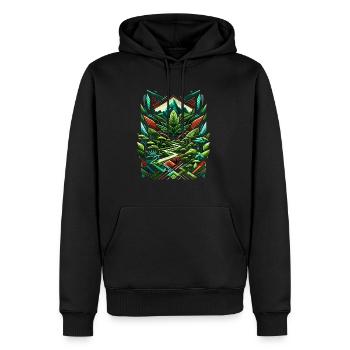 Abstract Ayahuasca Rainforest - Männer Premium Bio Hoodie - Schwarz - Vorne - Nico (187cm)