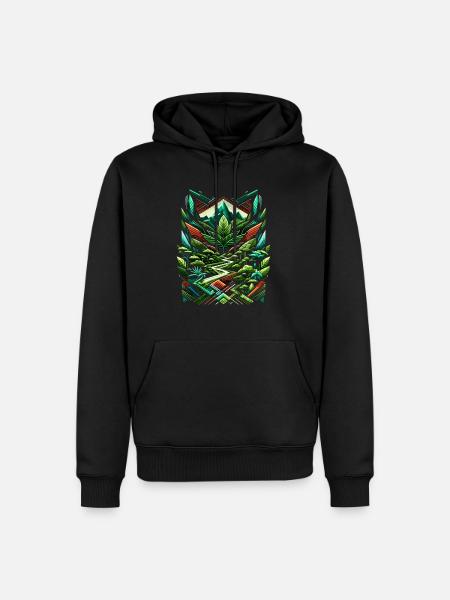 Abstract Ayahuasca Rainforest - Men’s Premium Organic Hoodie - black