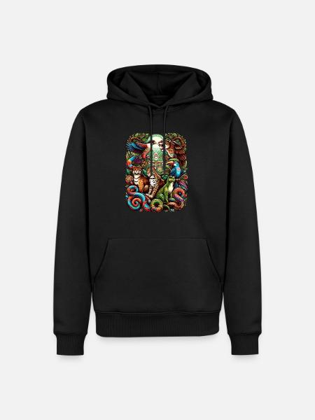 Ayahuasca Animal Spirit Guide - Men’s Premium Organic Hoodie - black