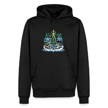 Noël LAN Party Gamer Festive Gaming Holiday - Sweat à capuche Premium bio Homme - noir - Devant - Nico (187cm)