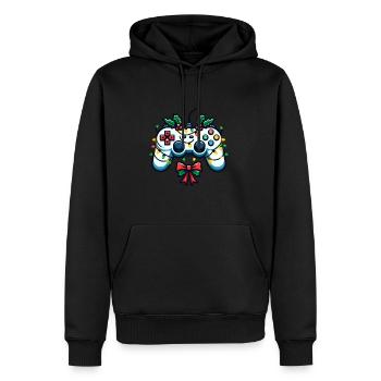 Festive Gamer Controller Holiday Gaming - Männer Premium Bio Hoodie - Schwarz - Vorne - Nico (187cm)